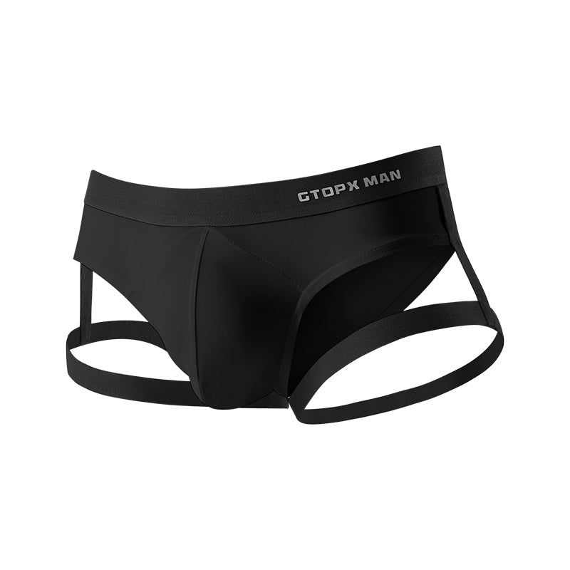 GTOPX MAN Low Waistline Frenulum Sexy Briefs Ice Silk Men Thin Big Pouch U Convex Underwear