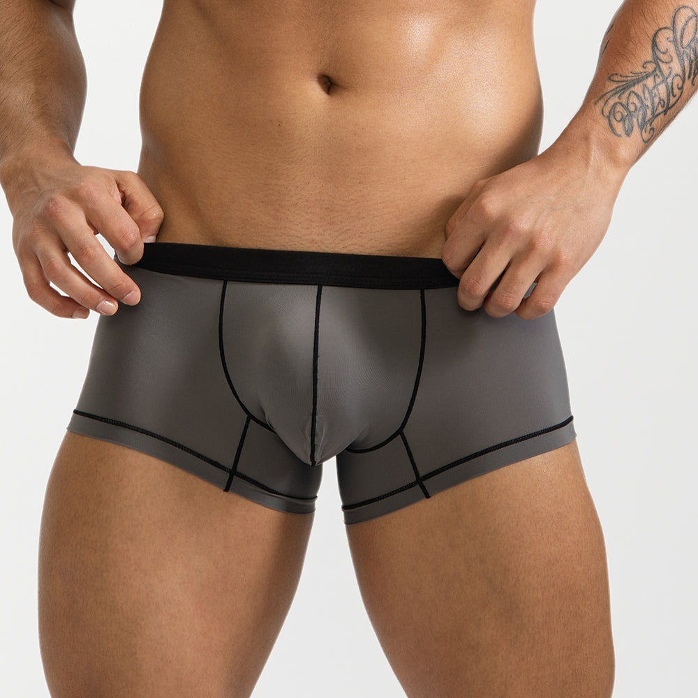 Gtopx Man Natural Thin Ice Silk U Touch Comfortable Breathable Boxer Pants Underwear