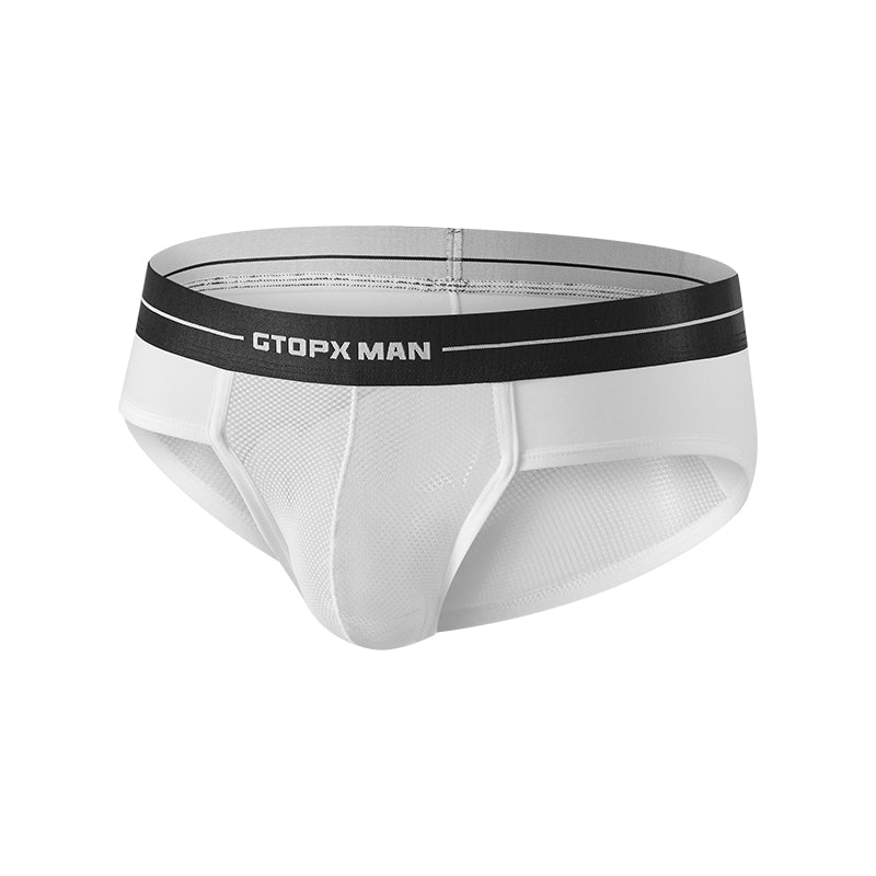 GTOPX MAN Ice Silk Briefs Sexy Low Waistline Transparent Guaze Fashion U Convex PouchUnderwear