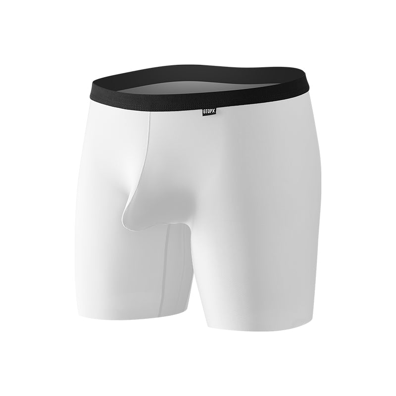 GTOPX MAN Ice Silk Long Desgin U Convex Pouch Boxers Underwear