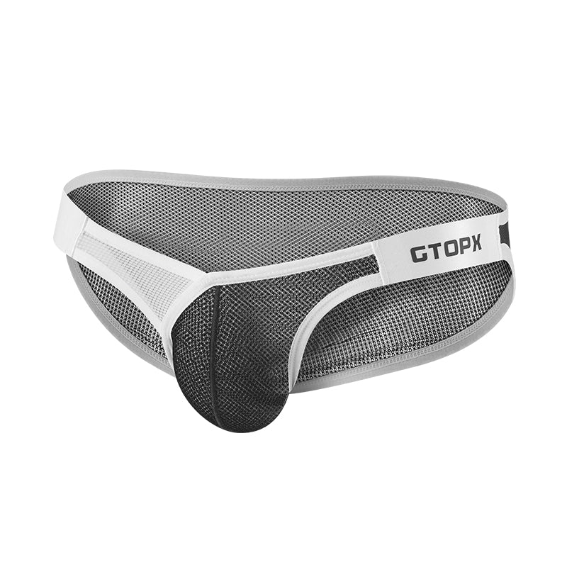 GTOPX MAN Ice Silk Sexy Briefs Low Waistline Transparent Guaze Fashion U Convex Pouch Underwear