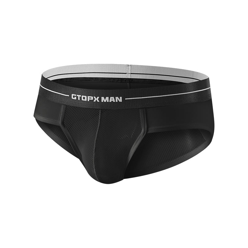 GTOPX MAN Ice Silk Briefs Sexy Low Waistline Transparent Guaze Fashion U Convex PouchUnderwear