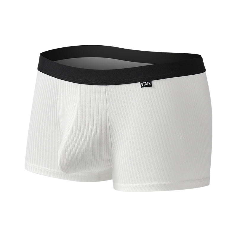 Gtopx Man Natural Comfortable U Convex Big Pack Boxer Briefs Striped Underwear