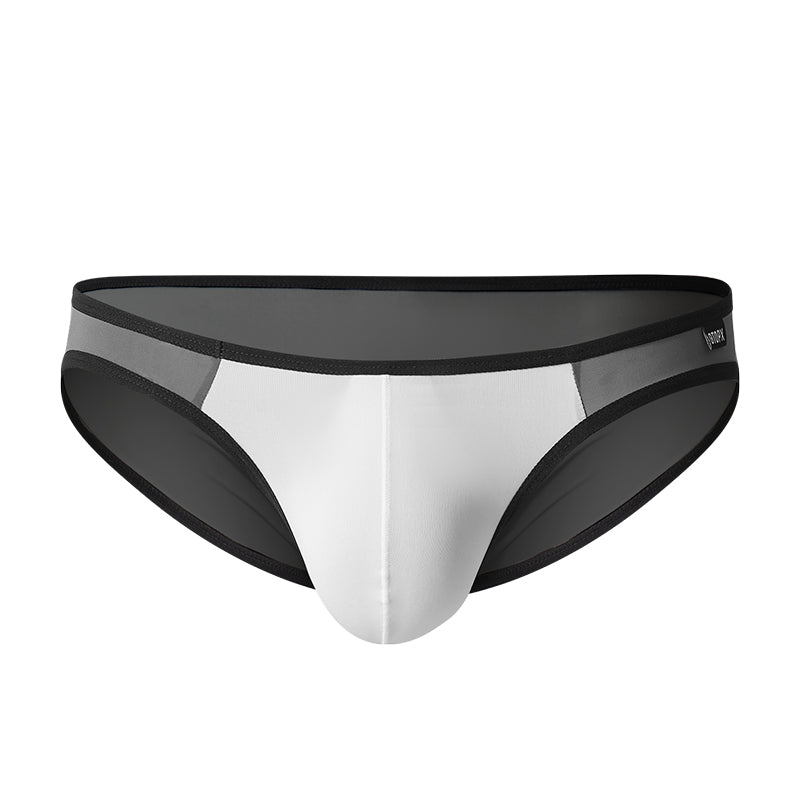 GTOPX MAN Low Waistline Smooth Sexy Briefs Ice Silk Men Thin Big Pouch U Convex Underwear