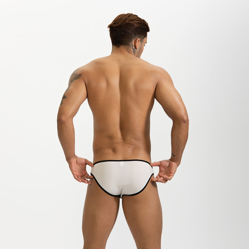 GTOPX MAN Low Waistline Smooth Sexy Briefs Ice Silk Men Thin Big Pouch U Convex Underwear