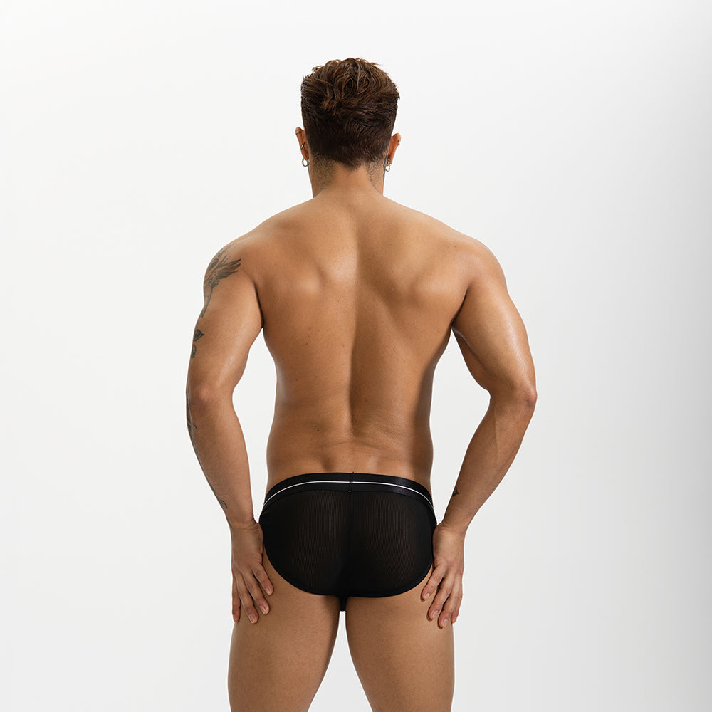 GTOPX MAN Low Waistline Sexy Transparent Guaze Briefs Ice Silk Men Thin Big Pouch U Convex Underwear