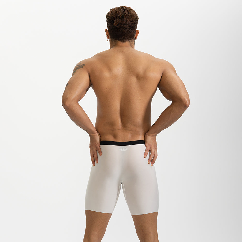 GTOPX MAN Ice Silk Long Desgin U Convex Pouch Boxers Underwear