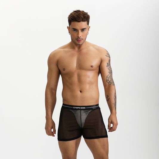 GTOPX MAN Ice Silk Boxers Sexy Low Waistline Transparent Guaze  Fashion Underwear