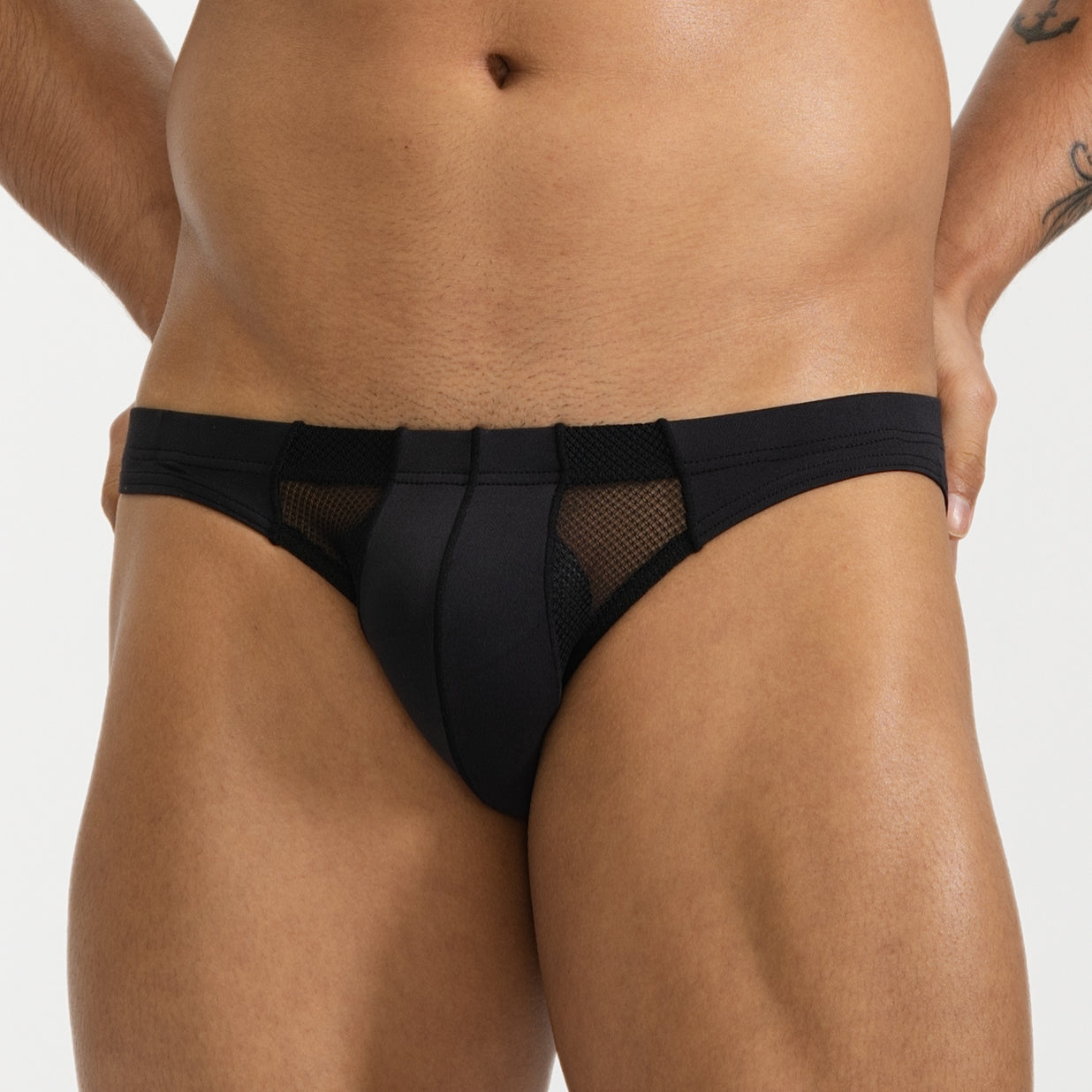 GTOPX MAN Briefs Ice Silk Sexy Low Waistline Transparent Guaze Underwear