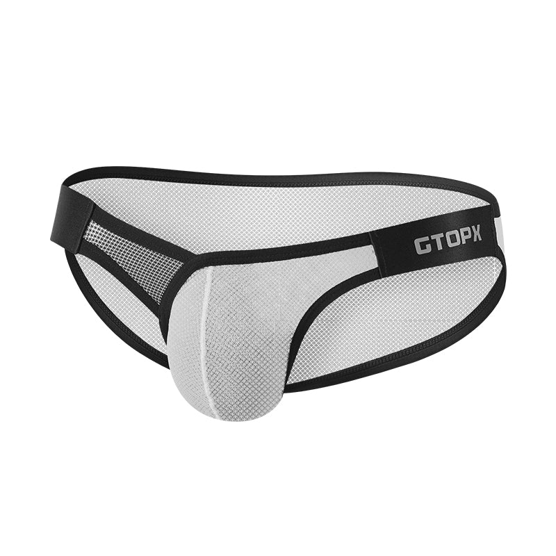 GTOPX MAN Ice Silk Sexy Briefs Low Waistline Transparent Guaze  Fashion U Convex Pouch Underwear