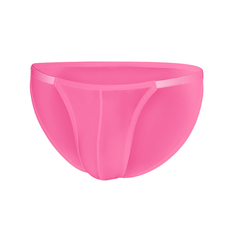 GTOPX MAN Low Waistline Sexy Briefs Ice Silk Men Thin Big Pouch U Convex Underwear