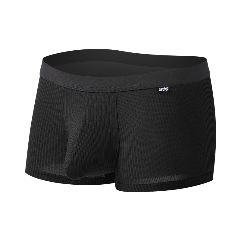 Gtopx Man Natural Comfortable U Convex Big Pack Boxer Briefs Striped Underwear
