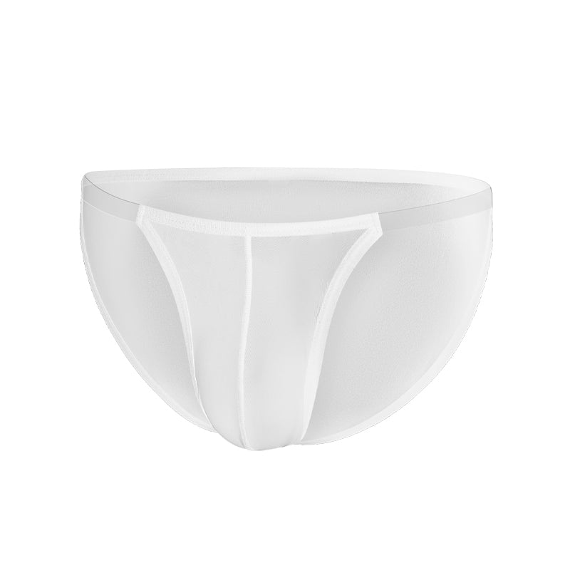 GTOPX MAN Low Waistline Sexy Briefs Ice Silk Men Thin Big Pouch U Convex Underwear