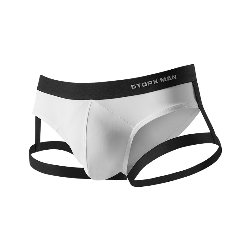 GTOPX MAN  Low Waistline Frenulum Sexy Briefs Ice Silk Men Thin Big Pouch U Convex Underwear