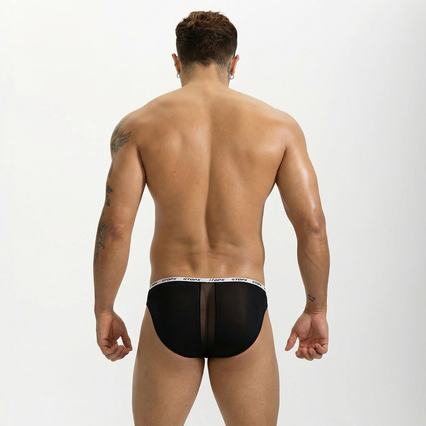 GTOPX MAN Ice Silk Briefs Sexy Low Waistline Transparent Guaze  Fashion U Convex PouchUnderwear