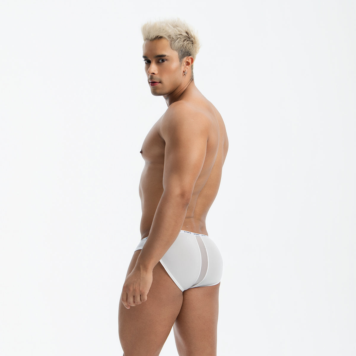 GTOPX MAN Ice Silk Briefs Sexy Low Waistline Transparent Guaze  Fashion U Convex PouchUnderwear