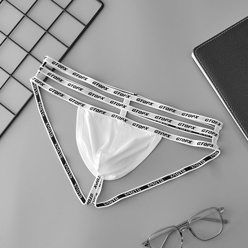 Sexy Low Waistline Fashion U Convex Pouch Thongs Underwear