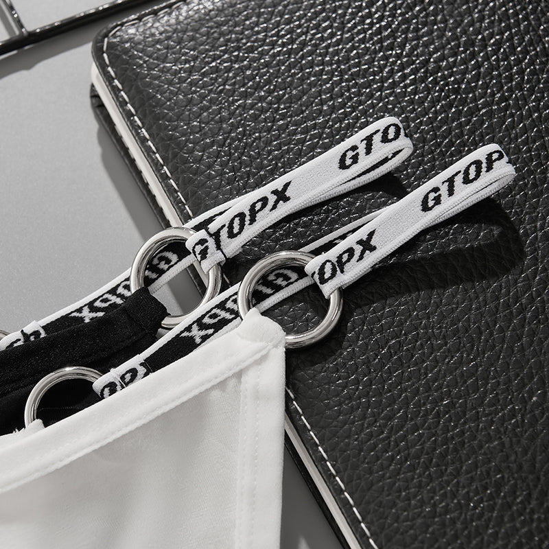Metal Ring Shoulder Strap Sexy Low Waistline Fashion U Convex Pouch Thongs Underwear