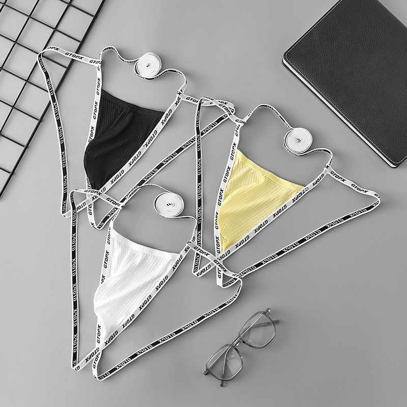 Shoulder Strap Sexy Low Waistline Fashion U Convex Pouch Thongs Underwear