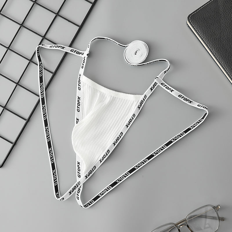 Shoulder Strap Sexy Low Waistline Fashion U Convex Pouch Thongs Underwear