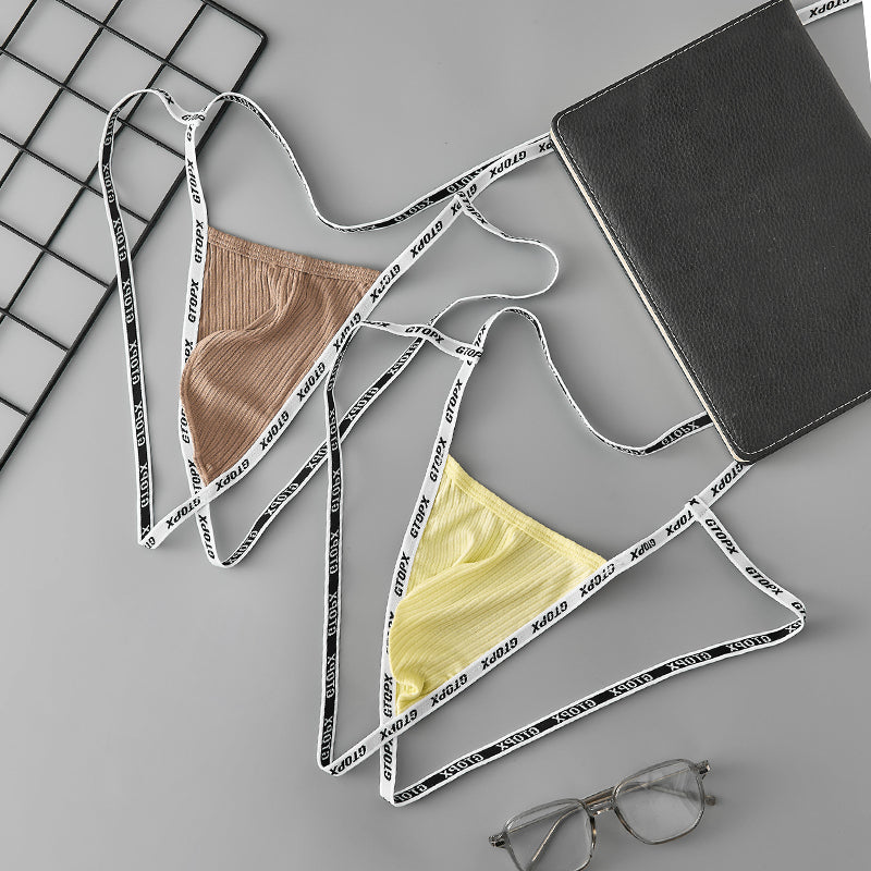 Shoulder Strap Sexy Low Waistline Fashion U Convex Pouch Thongs Underwear