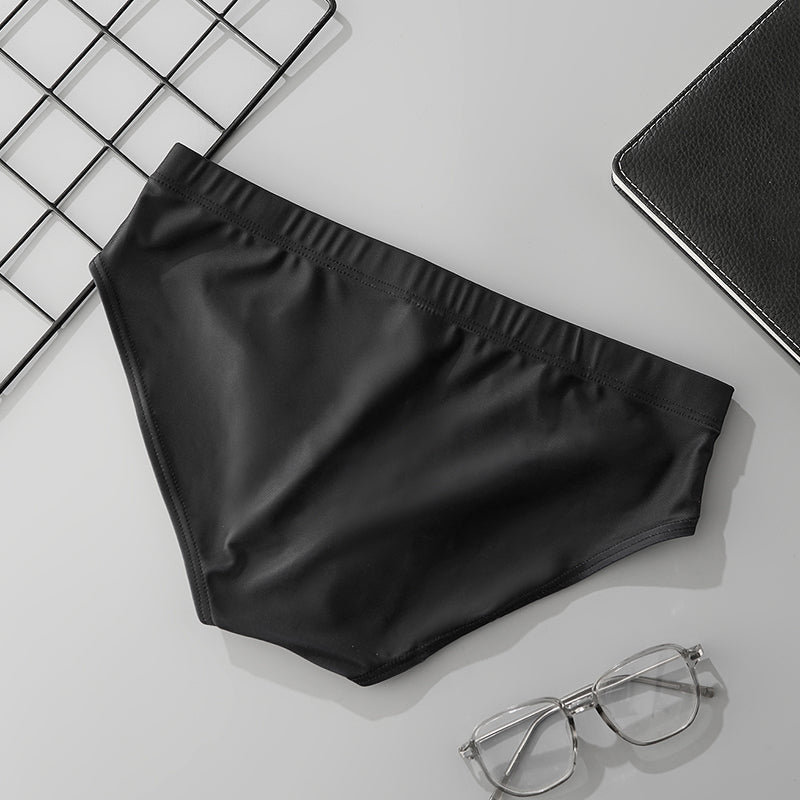 Men's Low Waist Swim Briefs Letter Print Quick Dry Beach Swimming Trunks