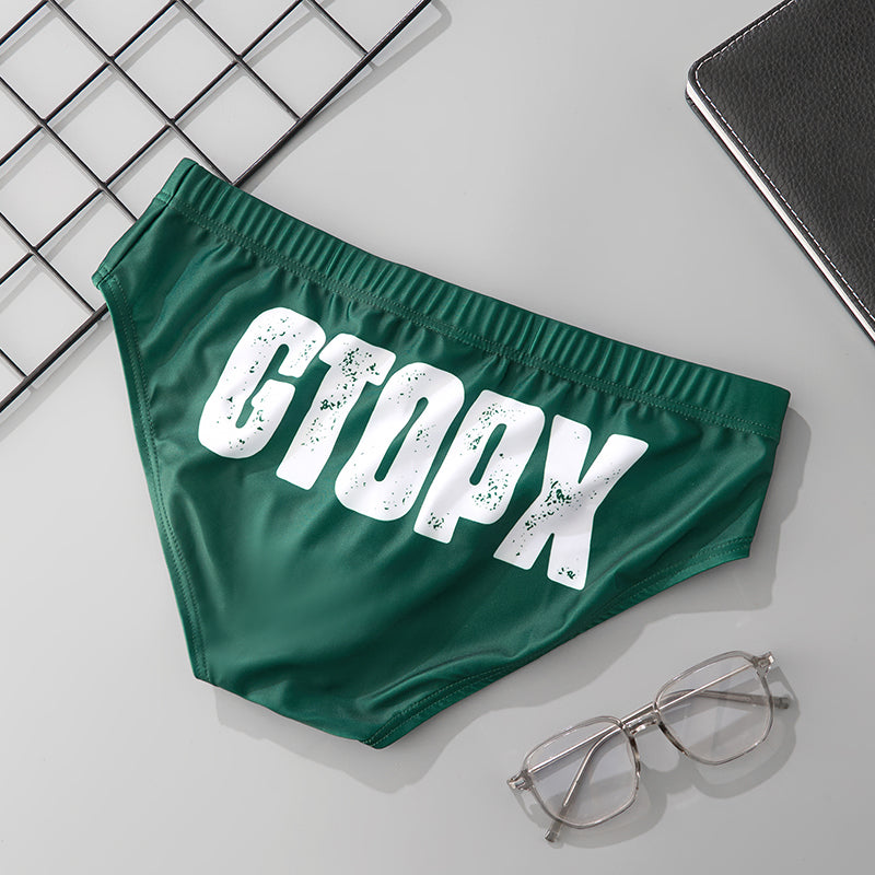 Men's Sexy Low Rise Swim Briefs Printed Swimwear Trunks for Beach Pool Party