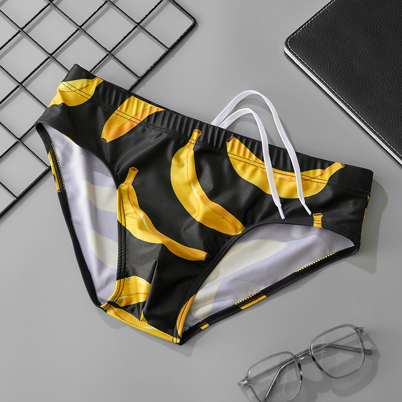 Men Low Waist Swim Briefs Quick Dry Racing Swimwear Beach Swimming Trunks