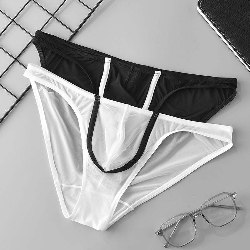 GTOPX MAN Ice Silk Briefs Sexy Low Waistline Fashion U Convex PouchUnderwear