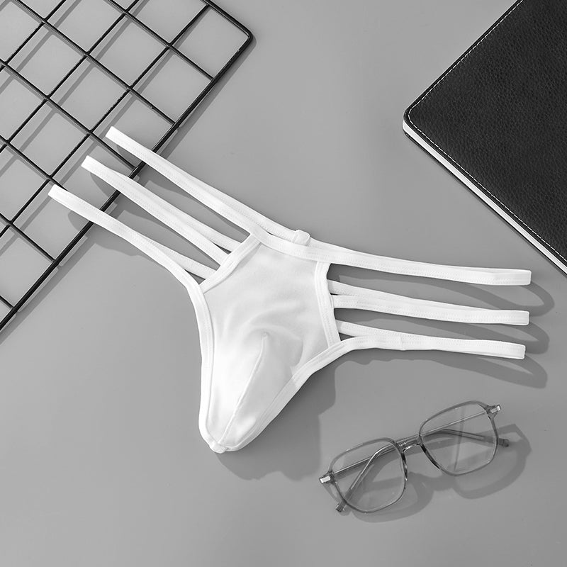 Sexy Low Waistline T-BACK U Convex Pouch Thongs Underwear