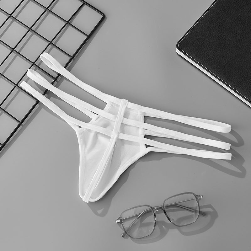 Sexy Low Waistline T-BACK U Convex Pouch Thongs Underwear