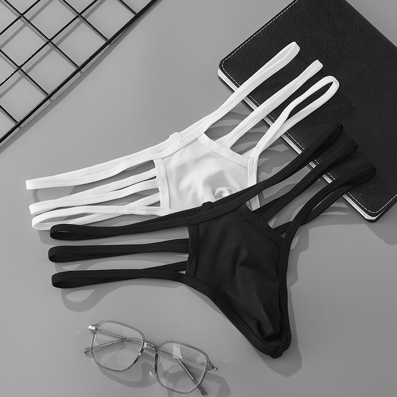 Sexy Low Waistline T-BACK U Convex Pouch Thongs Underwear