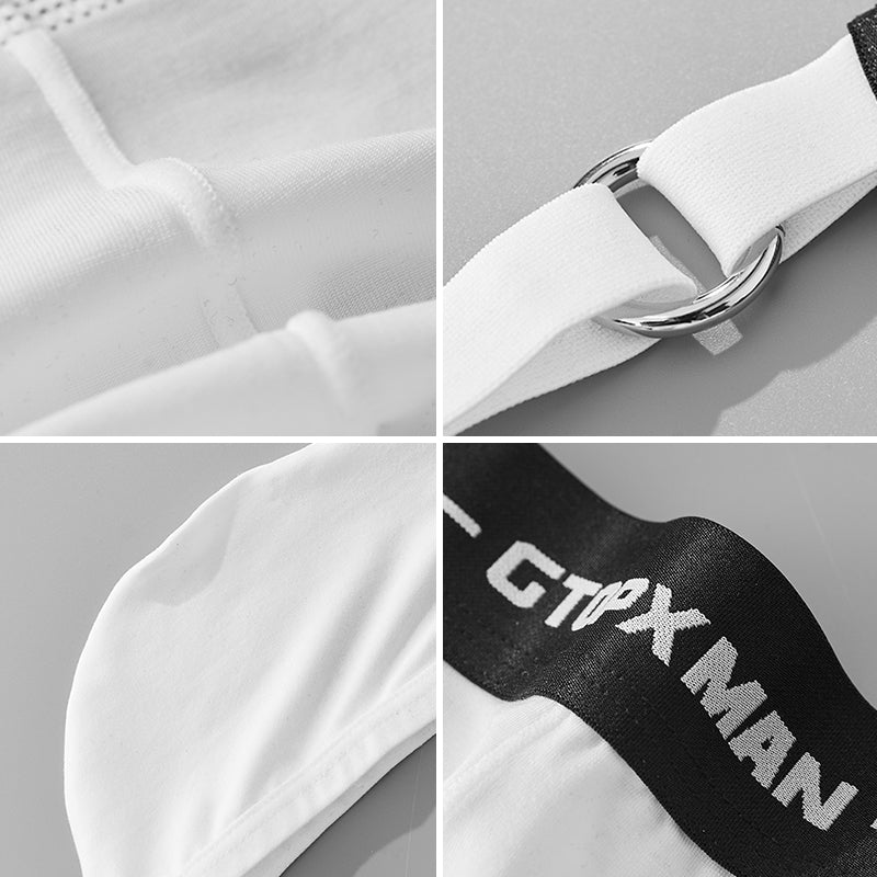 Male Metal Rings Sexy Low Waistline Fashion U Convex PouchThongs Underwear