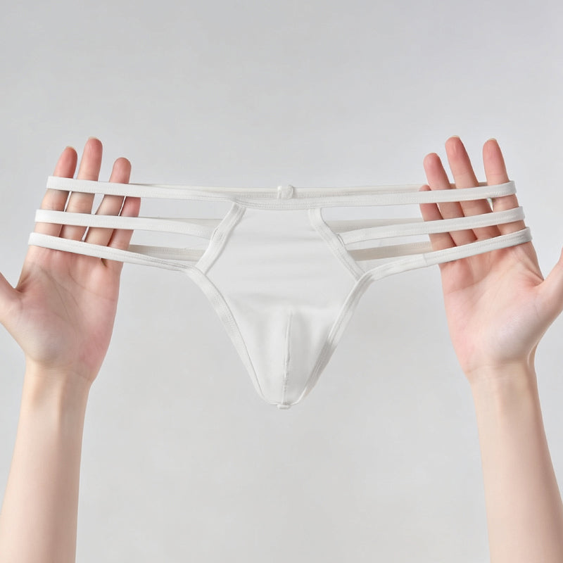 Sexy Low Waistline T-BACK U Convex Pouch Thongs Underwear