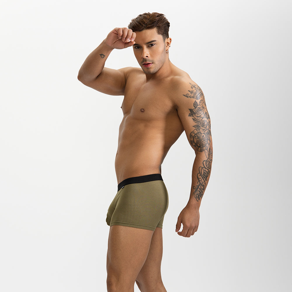 Gtopx Man Natural Comfortable U Convex Big Pack Boxer Briefs Striped Underwear