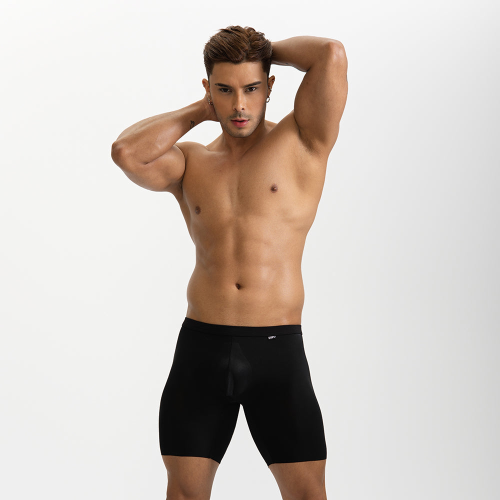 GTOPX MAN Ice Silk Long Desgin U Convex Pouch Boxers Underwear
