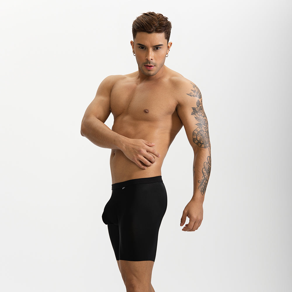 GTOPX MAN Ice Silk Long Desgin U Convex Pouch Boxers Underwear