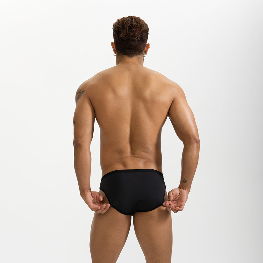 GTOPX MAN Low Waistline Sexy Briefs Ice Silk Men Thin Big Pouch U Convex Underwear