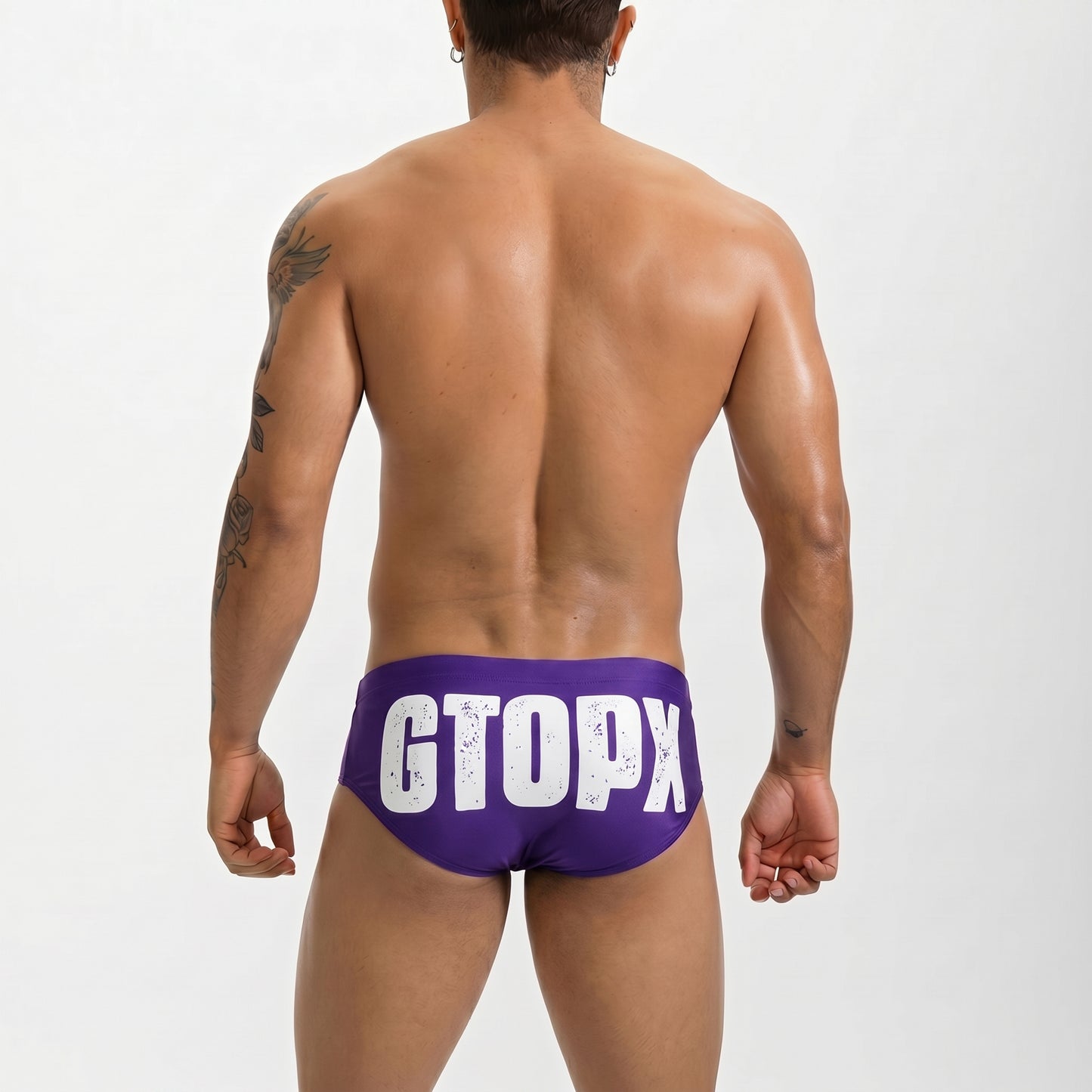 Men's Sexy Low Rise Swim Briefs Printed Swimwear Trunks for Beach Pool Party