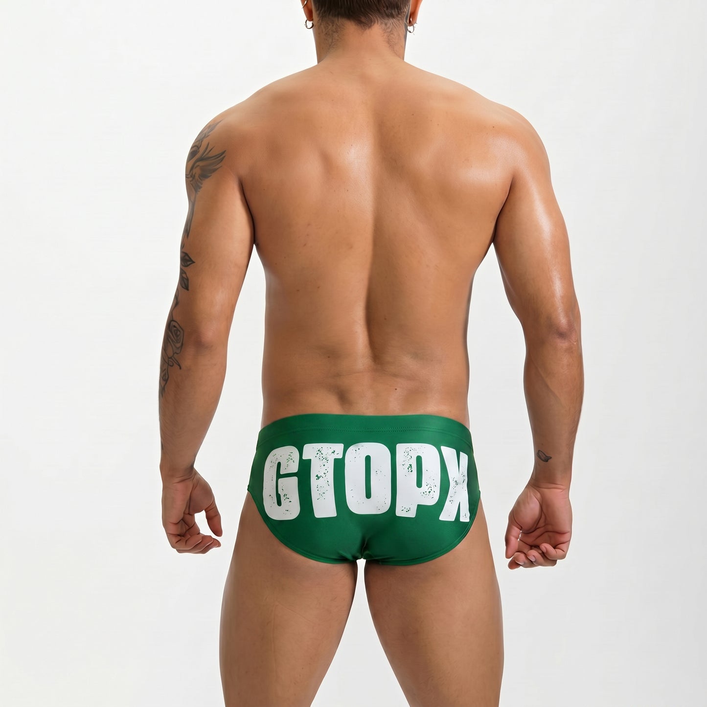 Men's Sexy Low Rise Swim Briefs Printed Swimwear Trunks for Beach Pool Party