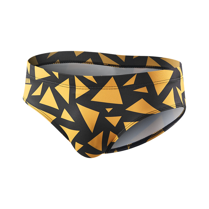 Men Low Waist Swim Briefs Color Block Quick Dry Racing Swimwear Beach Swimming Trunks