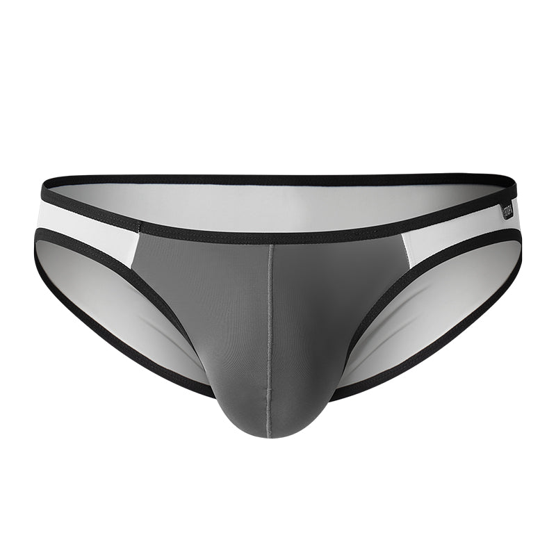 GTOPX MAN Low Waistline Smooth Sexy Briefs Ice Silk Men Thin Big Pouch U Convex Underwear